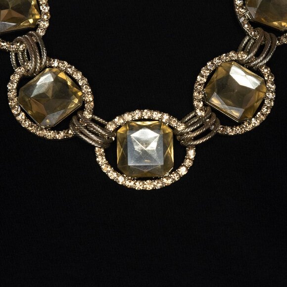 Elegant Faux‎ Gold Necklace with Faux Gemstones And Faux Diamond Accents - Picture 6 of 10